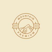 ligne montagne insigne minimal logo design vecteur graphique symbole icône illustration idée créative