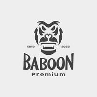 tête singe babouin vintage logo design vecteur graphique symbole icône illustration idée créative