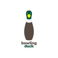 bowling avec canard mignon logo design vecteur symbole graphique icône illustration idée créative