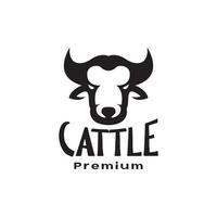 tête bétail vache petite corne vintage logo design vecteur graphique symbole icône illustration idée créative