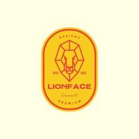 polygone ligne tête lion insigne simple logo design vecteur graphique symbole icône illustration idée créative