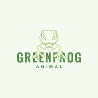 ligne grenouille saut vert logo design vecteur graphique symbole icône illustration idée créative