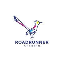 lignes art abstrait oiseau roadrunner logo design vecteur graphique symbole icône illustration idée créative