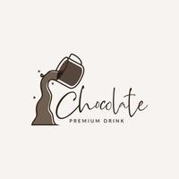 abstrait de ligne avec une boisson chaude au chocolat création de logo symbole graphique vectoriel icône illustration idée créative