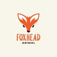 tête orange fox minimal bête logo design vecteur graphique symbole icône illustration idée créative