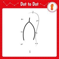 relier les points. chaussons. jeu éducatif point à point. livre de coloriage pour la feuille de travail d'activité des enfants d'âge préscolaire. illustration vectorielle. vecteur