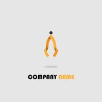 logo pour compagnie dassurance couleur simple ligne orange ligne élégante tendance vecteur