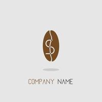 logo pour coffeshop en forme de grain de café brun avec un design simple et élégant vecteur