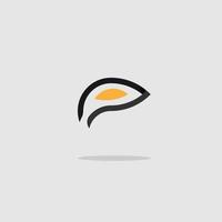 conception d'icône de logo forme d'oiseau pour l'entreprise avec un style simple élégant conception de vecteur de couleur grise eps 10
