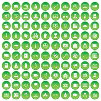 100 icônes d'infraction pénale définissent un cercle vert vecteur