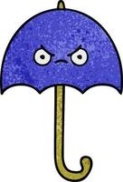 parapluie de dessin animé de texture grunge rétro vecteur