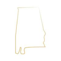 Carte de l'Alabama sur fond blanc vecteur