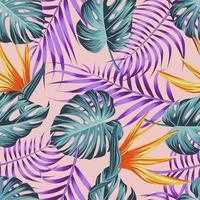 motif floral sans couture avec des feuilles. fond tropical vecteur