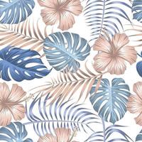 motif floral sans couture avec des feuilles. fond tropical vecteur