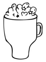 illustration mignonne de milk-shake. clipart de tasse simple. jolie boisson doodle vecteur