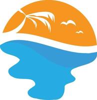 logo vecteur plage soleil