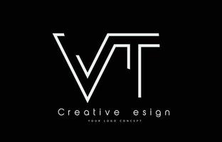 création de logo de lettre vt vt en couleurs blanches. vecteur