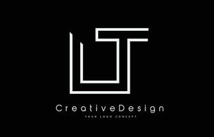 création de logo de lettre lt lt en couleurs blanches. vecteur
