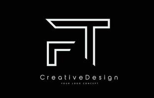 création de logo de lettre ft ft en couleurs blanches. vecteur