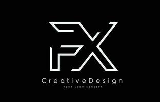 création de logo de lettre fx fx en couleurs blanches. vecteur