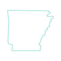Carte de l'Arkansas sur fond blanc vecteur