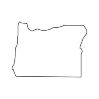 Carte de l'Oregon sur fond blanc vecteur