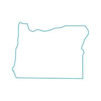 Carte de l'Oregon sur fond blanc vecteur