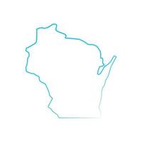 Carte du Wisconsin sur fond blanc vecteur