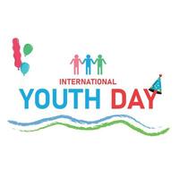 journée internationale de la jeunesse vecteur