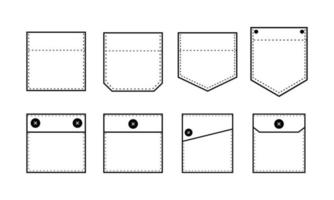 illustration de contour de patchs de poche vecteur