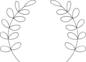 feuilles cadre. griffonnage dessiné à la main. vecteur, scandinave, nordique, minimalisme plante monochrome invitation mariage frontière vecteur