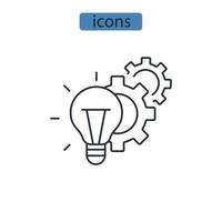 icônes de mise en œuvre symbole éléments vectoriels pour le web infographique vecteur