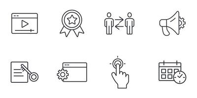 ensemble d'icônes de marketing numérique. éléments de vecteur de symbole de pack de marketing numérique pour le web infographique