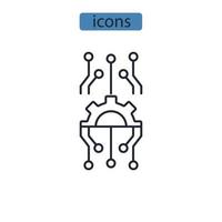 icônes d'infrastructure technologique symboles éléments vectoriels pour le web infographique vecteur
