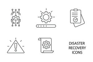 icônes de reprise après sinistre symboles éléments vectoriels pour le web infographique vecteur