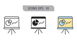 éléments de vecteur de symbole d'icônes de présentation pour le web infographique