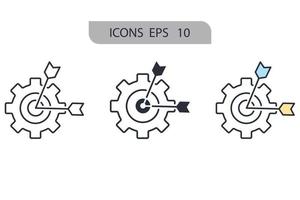 icônes d'objectif symbole éléments vectoriels pour le web infographique vecteur