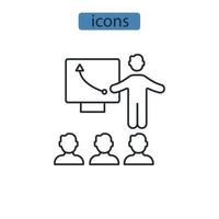 icônes de formation symboles éléments vectoriels pour le web infographique vecteur