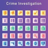 pack d'icônes d'enquête criminelle vecteur
