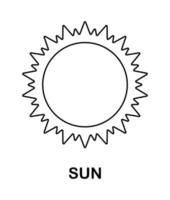 coloriage avec le soleil pour les enfants vecteur