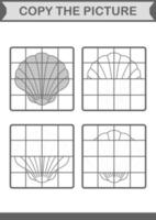 copier l'image avec coquillage. feuille de travail pour les enfants vecteur