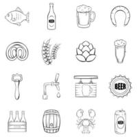 icônes de bière définir contour vectoriel