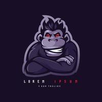 vecteur de conception de logo de mascotte de singe avec un style de concept d'illustration moderne pour l'impression de badges, d'emblèmes et de t-shirts