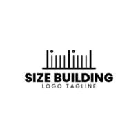 logo de construction de taille. logo pour une taille, la taille peut être décrite pour le bâtiment, la science et la technologie vecteur