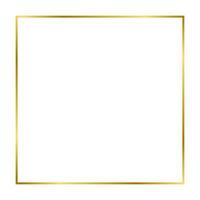 cadre rectangle vintage brillant or brillant avec des ombres isolées sur fond blanc. bordure carrée réaliste dorée. illustration vectorielle vecteur