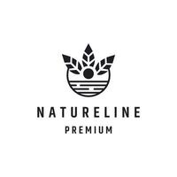 création de logo de ligne nature avec dessin au trait sur fond blanc vecteur