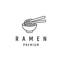 création de logo ramen avec dessin au trait sur fond blanc vecteur