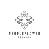 fleur de lotus, vecteur de beauté et spa de personnes heureuses, icône du logo
