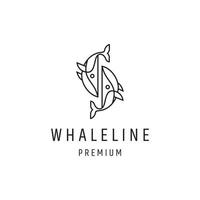création de logo lettre s baleine avec dessin au trait sur fond blanc vecteur