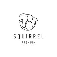 création de logo d'écureuil avec dessin au trait sur fond blanc vecteur